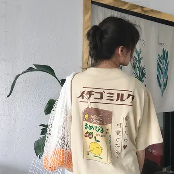 Moteriški marškinėliai Japonija Harajuku Ponios Derliaus Animacinių filmų Prarasti Studentų Labdaros Marškinėlius Moterų korėjos Kawaii Tunika Moterims