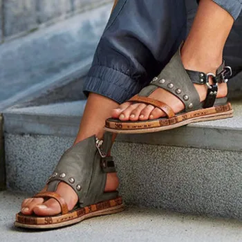 Moterų Sandalai Bohemijos Retro Stiliaus Moteris Kryžiaus Dirželis Butai Ponios Atidaryti Kojų Batai Vasaros Moterų Patogiai Plius Dydžio Avalynę