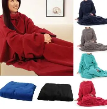 Moterų, Vyrų, Šiltas, Soft Coral Vilnos Priglausti Prisiglausti Antklodė su rankovėmis šeimos žiemą šiltas vilnos antklodė skraiste skara su rankovėmis