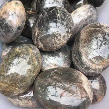 Natūralus Juodas mėnulio akmuo Palmių Akmuo Krito Akmenys crystal healing Reiki kristalai
