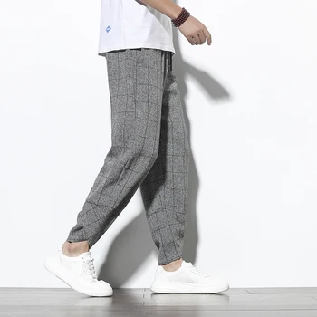 Naujas 2021 Vyrų Vasaros Medvilnės Skalbiniai Haremo Kelnės Jogger Atsitiktinis Laisvas Vyras Plataus Kojų Kelnės korėjos Stiliaus Kelnės Vyrams Streetwear
