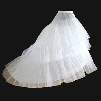 Naujas White Lankai 3 Sluoksnių Krinolīns Apatiniai sijonai, Vestuvių Suknelės, pigūs ilgai vestuvių traukinio mergina