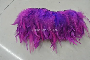 Nemokamas pristatymas Violetinė kailį ant nugaros šunys plunksnų pakraštyje kailį ant nugaros šunys plunksnų apdaila 10 metrų Amatų/Kostiumas dekoro suknelė dekoras