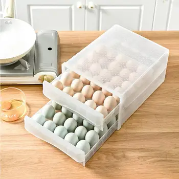 Nešiojamų 60 Tinklų Plastikinių Virtuvės Kiaušinių Laikymo Dėžutė Kiaušinių Laikiklį Ant Kitos Šaldytuvo Laikymas Organizatoriai Kiaušinių Laikymo Konteineris