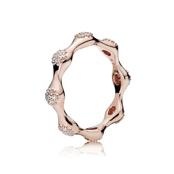 PBP JZ 10 Originalus prekių 925 sterlingas sidabro žiedas su išgraviruotu putojantis logotipas meilė širdies deimanto žiedas Plunksnų moterų žiedas