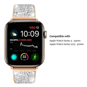 Prabangus Diamond diržu, Apple Watch juosta 40mm 38mm apyrankę, dirželį Bling čekijos akmens Moterų Lady Watchband už iwatch series 5 4