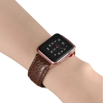 Prancūzija aligatorius odos dirželis Apple watch band 42mm 38mm 44mm 40mm apple žiūrėti 6 5 4 SE 3 2 iwatch apyrankę Priedai