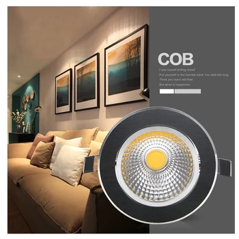 Pritemdomi COB LED Downlight 5W 7W 10W 12W LED Embedded Downlight Lemputės 110V/220V LED Lubų šviestuvas COB Vietoje Šviesos