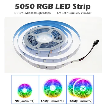 RGB LED Juostelės Šviesos 5m 10m, 20m 5050 RGB Permainingi DC12V Lanksti LED Juosta Wi-fi / Bluetooth / Muzikos Valdymo LED Juosta RGB.