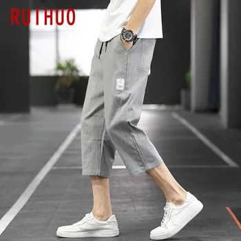 RUIHUO Blauzdos Ilgis Atsitiktinis Kelnės Vyrams Mados 2020 Sweatpants Poilsiu Vyrų Japonijos Streetwear Kelnės Hip-Hop Kelnes Drabužius M-4XL