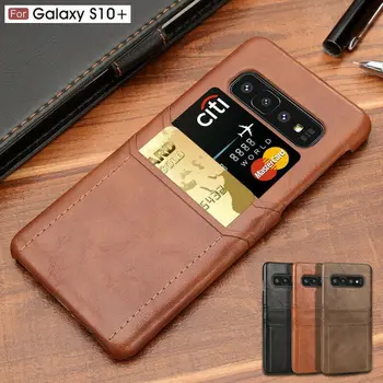 Samsung Galaxy S10 Plius S10 S10E Atveju oda su kortelės lizdas galinio dangtelio atvejais, Samsung S10 piniginės Coque
