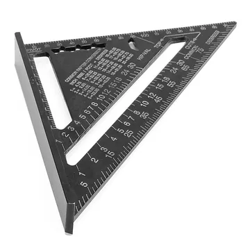 Trikampio Matavimo Liniuotė 260x185x185mm Metrinių Aliuminio Lydinio, Trikampis, Liniuotė Juodas Trikampis Matlankis Naujas