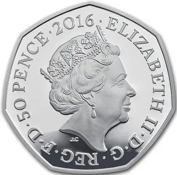 UK 2016 50 Pensų Ežys Madam Winkel Progines monetas, Nekilnojamojo Originalios Monetos UNC Monetos