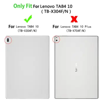 Ultra Plonas Flip Case for Lenovo Tab4 skirtuką 4 10 TB-X304N TB-X304F funda stovėti padengti 
