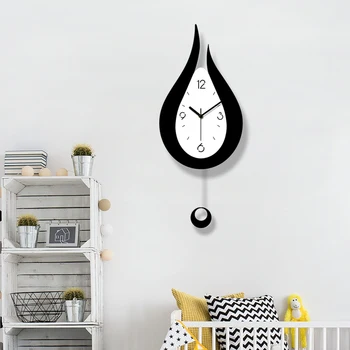 Vandens Lašelių Sūpynės Modernaus Dizaino Sieninis Laikrodis Šiaurės Stiliaus Kambarį Sieniniai Laikrodžiai Mados Kūrybos Miegamojo Sienos Laikrodis