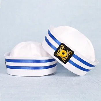 Vintage White Kapitonas Sailor Skrybėlės Armijos Bžūp Laivo Valtis Karinės Skrybėlę karinio jūrų Laivyno Jūrų Kepurės Su Inkaro Jūros Skrybėlės, Moterų, Vyrų, Vaikų VL