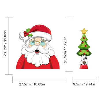 VODOOL Kalėdų Automobilių Galinis prekinis, galinis Stiklo Valytuvas Lipdukas 3D PVC Santa Claus Garbanojimo Priekinio stiklo Langų Dekoro Lipdukai Lipdukai Automobilio Stiliaus