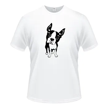 Vyrai Medvilnės Aukštos Kokybės šunų bostono terjeras šuniuką, Spausdinimo Mados T-Shirt Vyrams Aukštos Kokybės Medvilnės O-Kaklo trumpomis Rankovėmis T Shirts