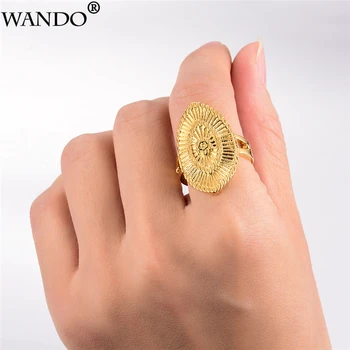 Wando Elegantiškas Unikalus reikmenys Nigrian Aukso Spalvos žiedais, Moteris/Mergina Afrikos, Etiopijos, papuošalai, žiedas Atostogų Dovanų R57