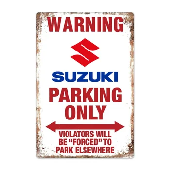 Įspėjimas Suzuki automobilių Stovėjimo aikštelė-Tik Tin Pasirašyti Derliaus Garažas Alavo Pasirašyti Auto Automobilis, Motociklas, Sunkvežimis ženklas, Baras, Klubas, Kavinė Sienų Dekoras Ūkio