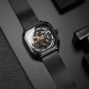 Šveicarija Nesun Automatinis Mechaninis laikrodis Skeleton Laikrodis Vyrams, Prabangos Prekės, vyriški Laikrodžiai Vandeniui relogio masculino N9505G-3