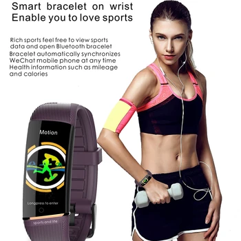 Želė Šukos Moterų Smart Žiūrėti 0.96 colių Spalvotas Ekranas 15 Dienų Ilgo Laukimo Smart Juosta Kraujo Spaudimas Smartwatch Parama 