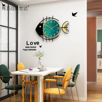 Žuvies Formos Šiaurės Kūrybos Sieniniai Laikrodžiai Modernus Dizainas Kambarį, Namų Apdaila, Sienų Dekoras Už Kambarį 2020 Dekoratyvinis Žiūrėti